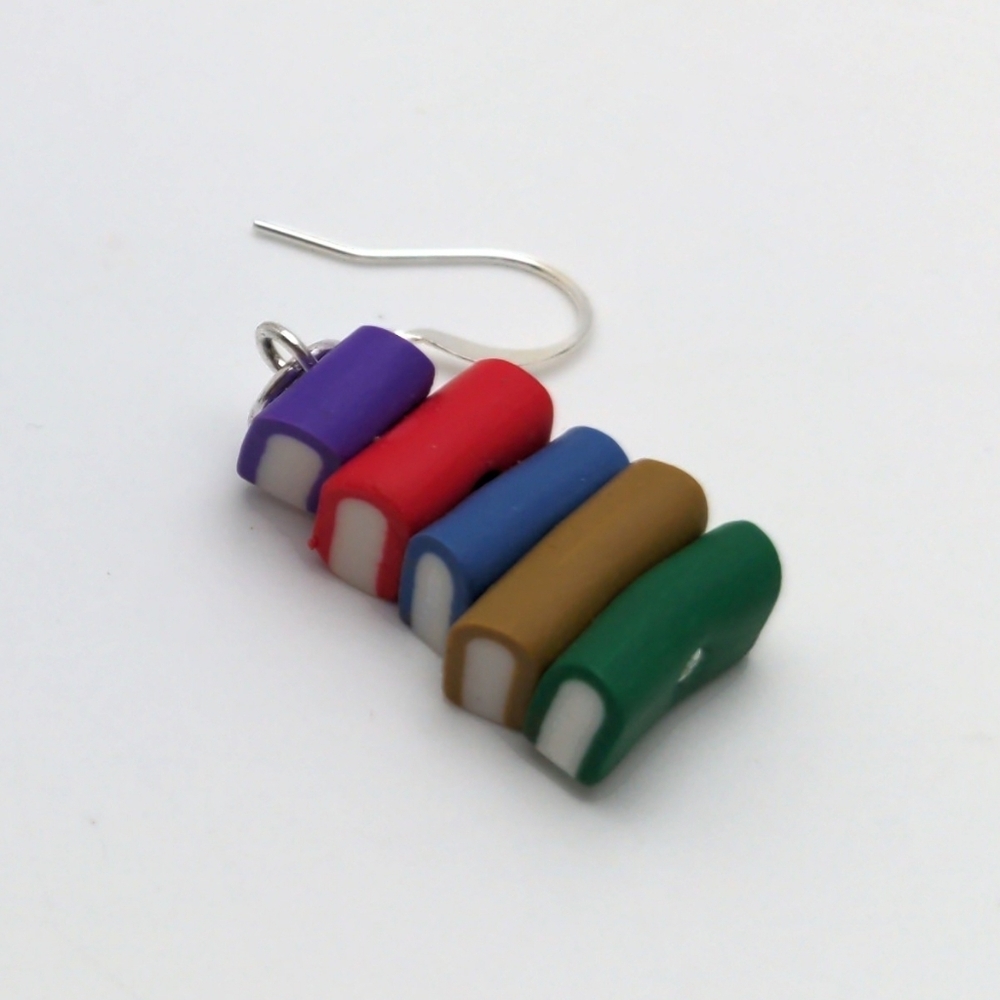 Colorful Bookstack Earrings - Picture 7 of 14